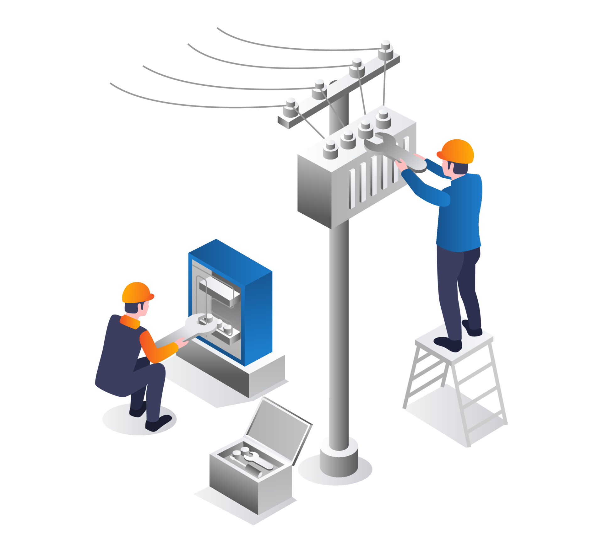Vecteezy Isometric Illustration Concept Of Two Men Repairing An 9160225