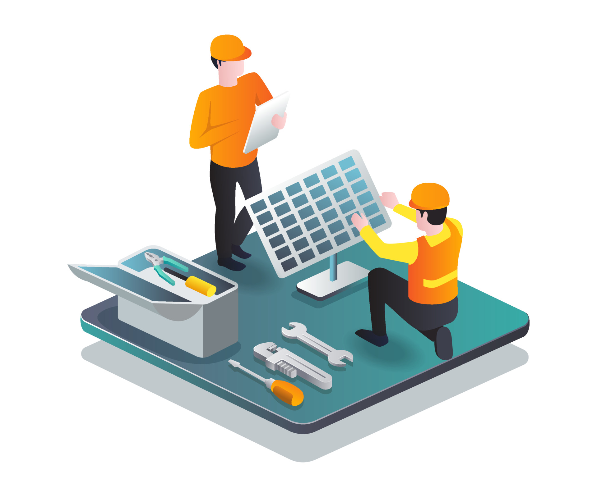 Vecteezy Two Builders Are Installing Solar Panels 4579204 1